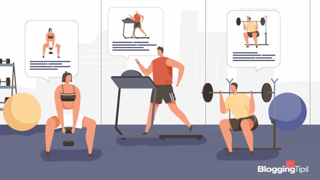 vector graphic showing a bunch of fitness blog ideas - posts about fitness for a fitness blog