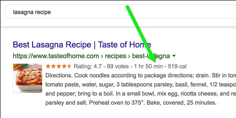 Google Search Snippet Header