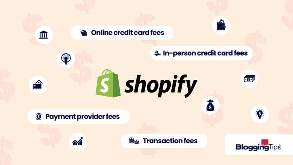 vector graphic showing the shopify fees that the platform charges customers