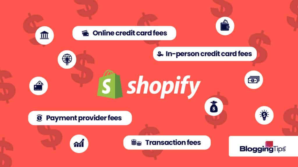 vector graphic showing the shopify fees that the platform charges customers