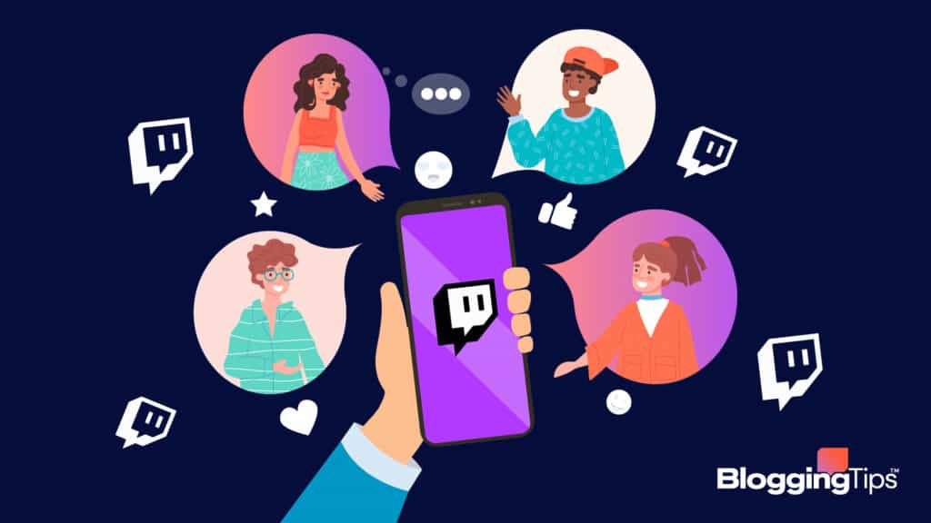 vector graphic showing a person holding a phone and making money with the twitch affiliate program