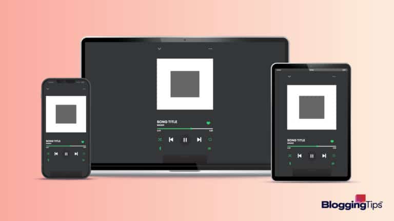 veector graphic showing a spotify ad within a spotify playlist on multiple devices