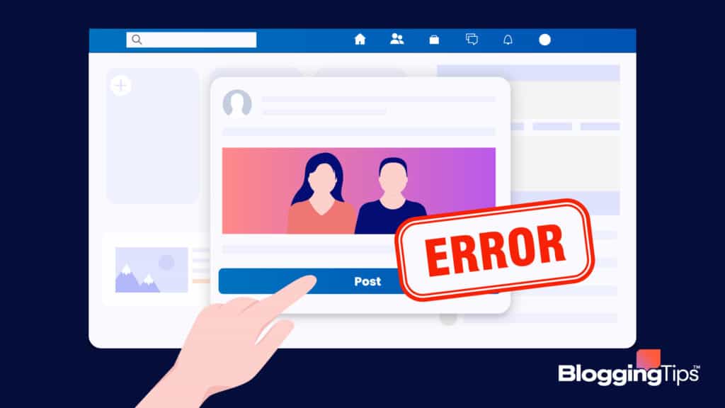 vector graphic showing a graphic representation of why cant i tag someone on facebook error