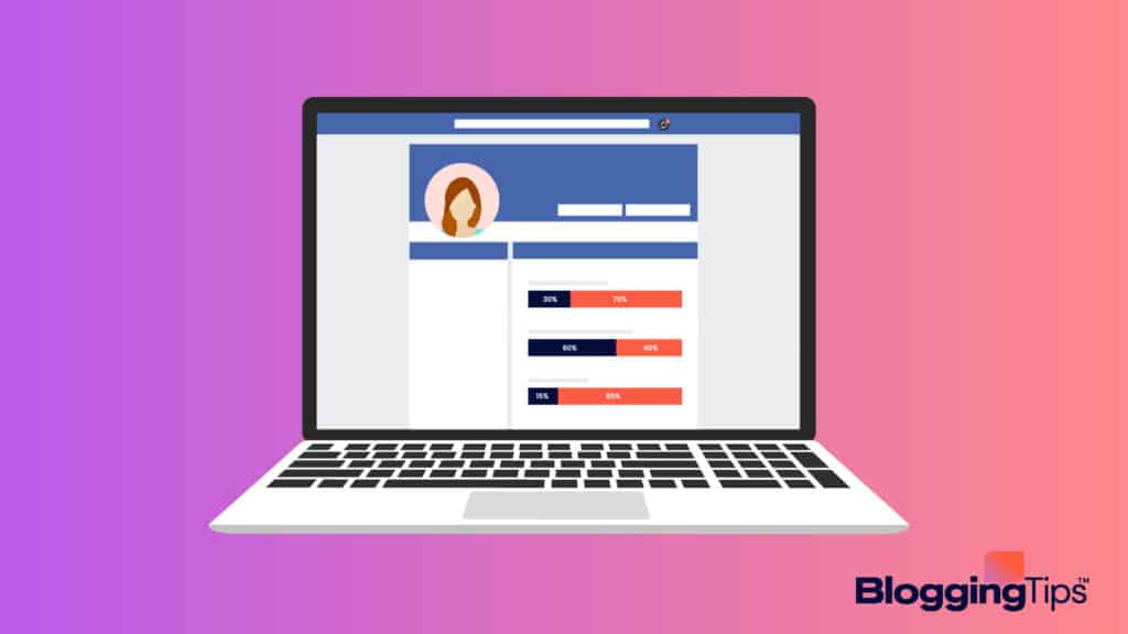 vector graphic showing an illustration for the header image of how to create a poll on facebook blog post