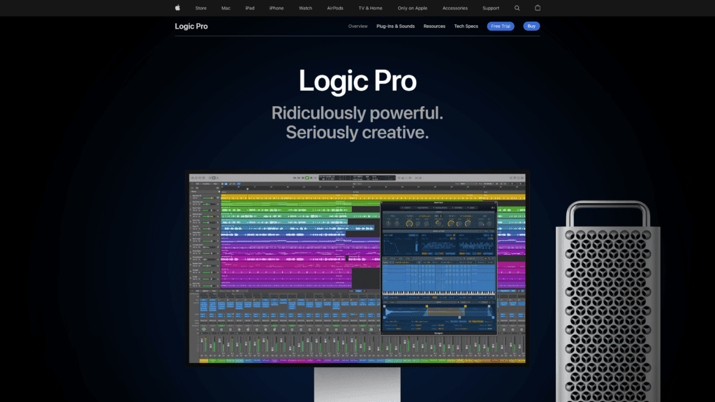 a screenshot of the logic pro x homepage