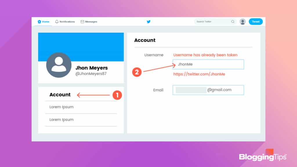 image showing how to change twitter usernames in the backend of an account