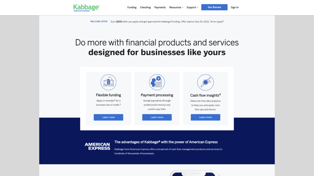 kabbage homepage screenshot 1