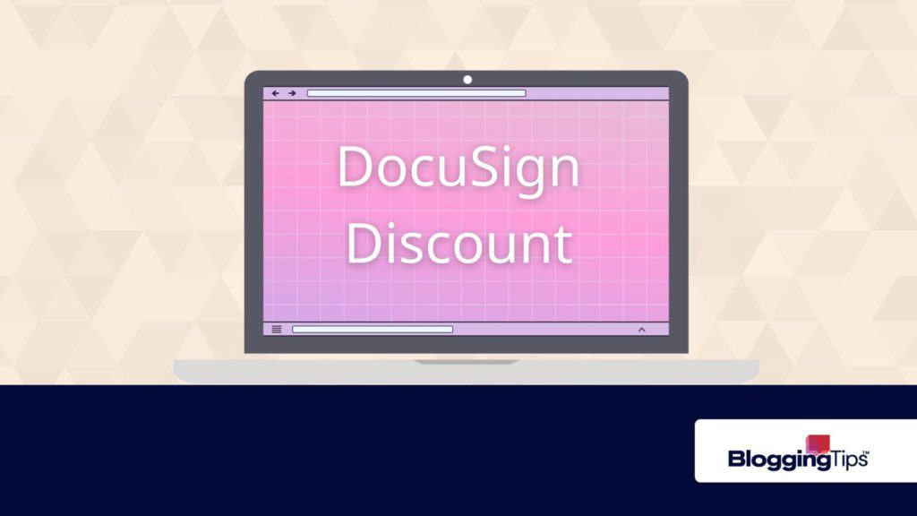 vector graphic showing a docusign discount on a screen