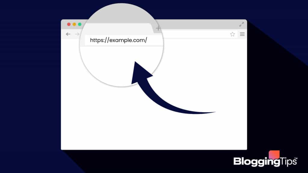 vector graphic showing an illustration of a url on a browser screen