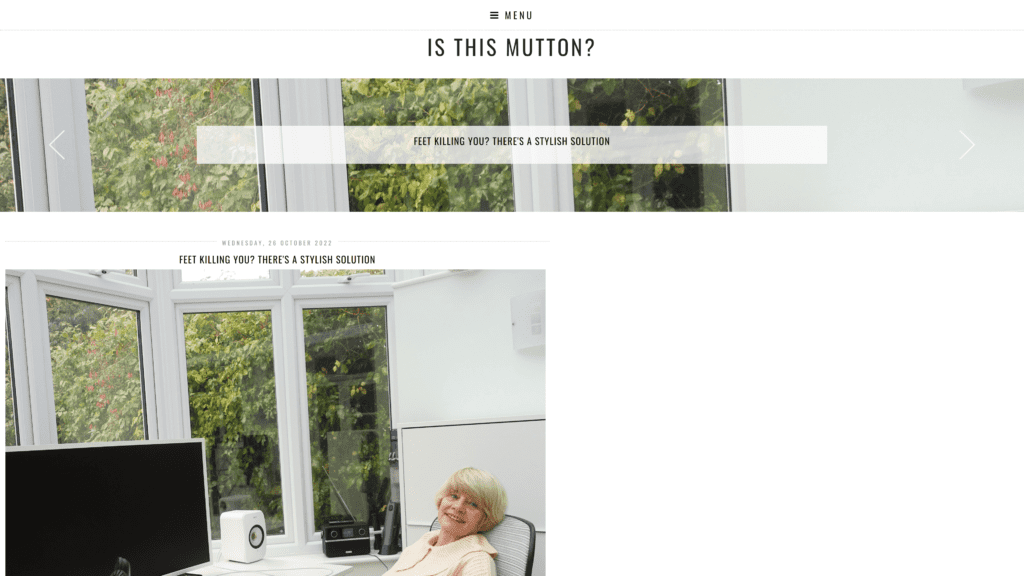 screenshot of the is this mutton homepage
