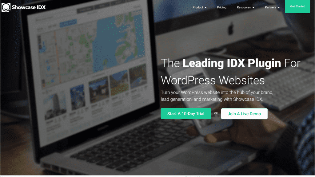 screenshot of the showcase IDX homepage