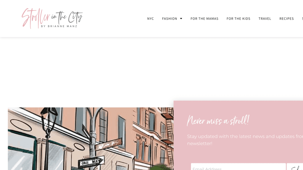 screenshot of the stroller in the city homepage