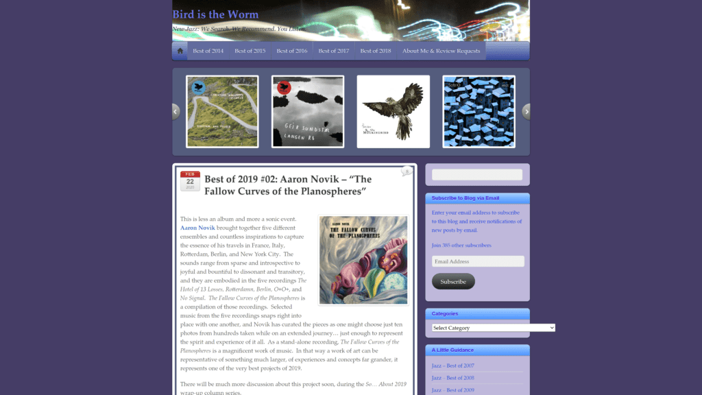screenshot of the Bird is the worm homepage