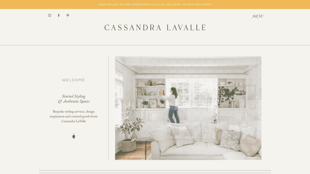 a screenshot of the cassandra lavalle homepage
