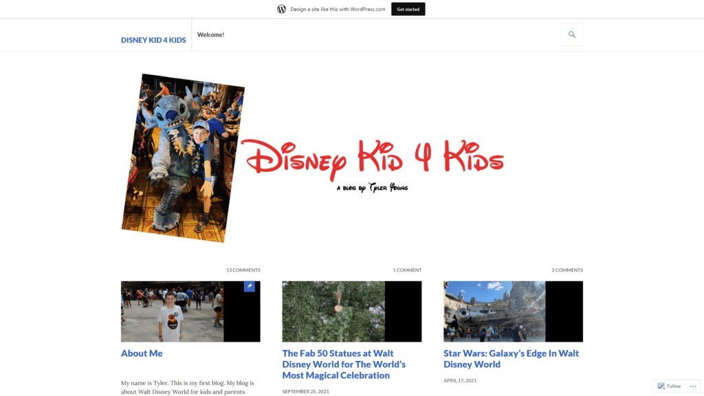 screenshot of the Disney Kid 4 Kids homepage
