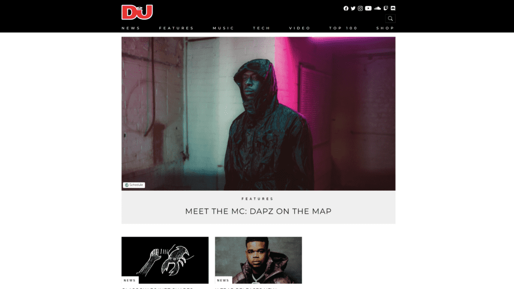 screenshot of the DJ Mag