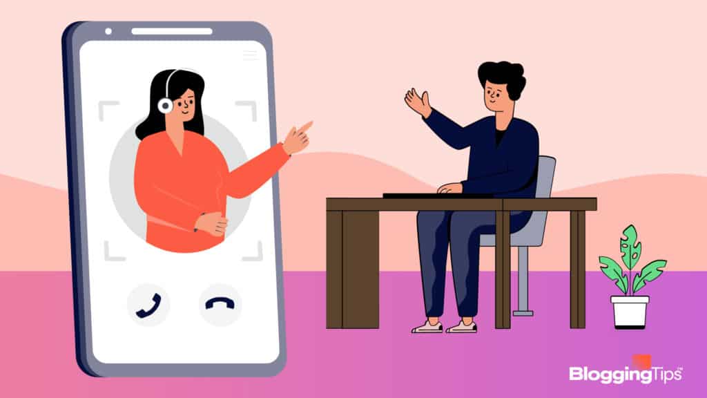 vector graphic showing an illustration of somebody learning how to find a virtual assistant