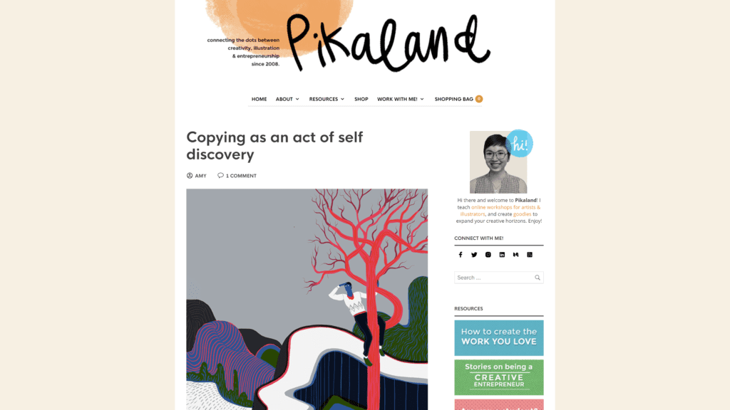 a screenshot of the pikaland homepage