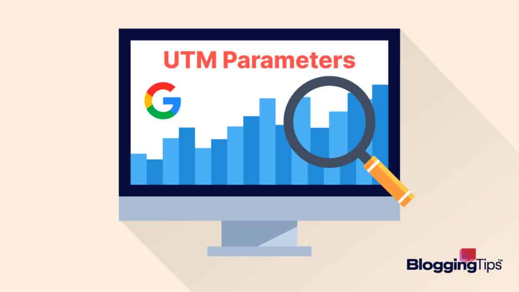 vector graphic showing an illustration of UTM parameters on the screen of a computer