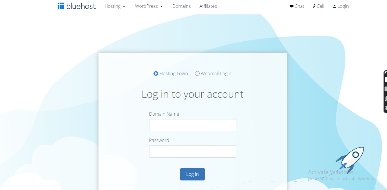 03 log in to bluehost