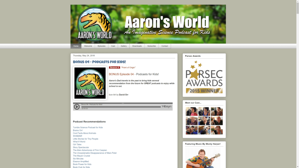 Aarons world homepage screenshot 1