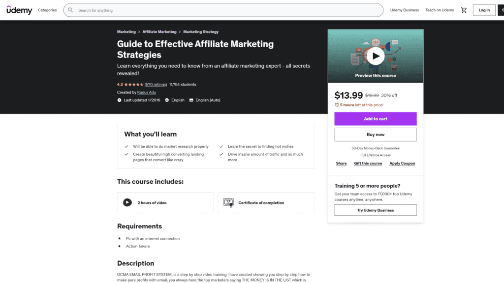 Guide to effective affiliate marketing homepage screenshot 1