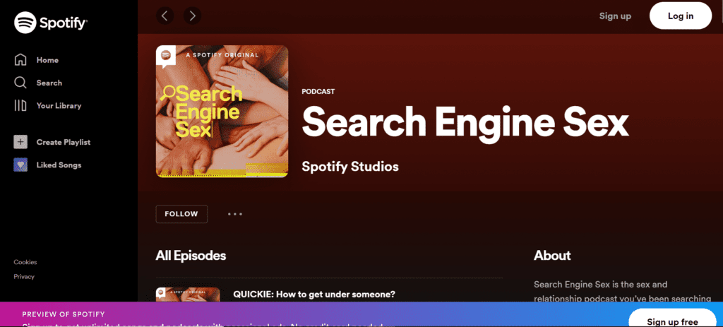 Search engine sex homepage screenshot 1