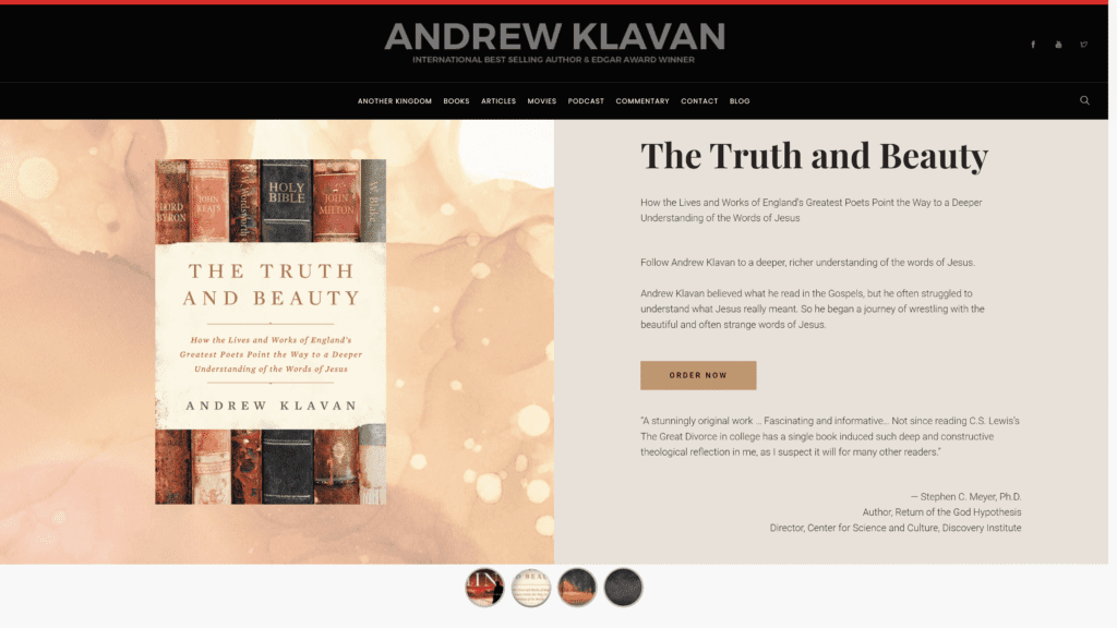 screenshot of the Andrew Klavan Show homepage