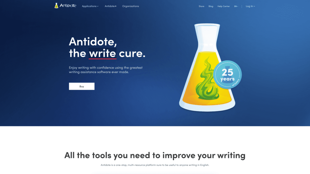 antidote homepage screenshot 1