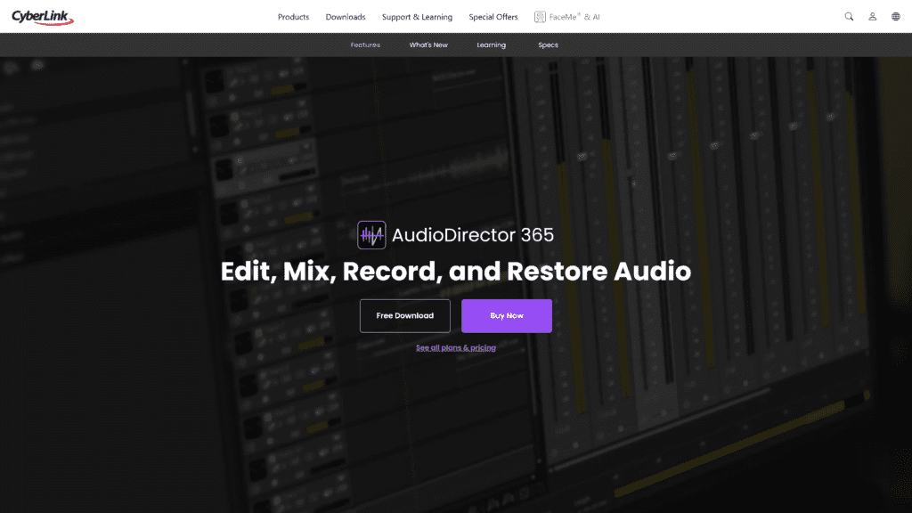 audiodirector homepage screenshot 1