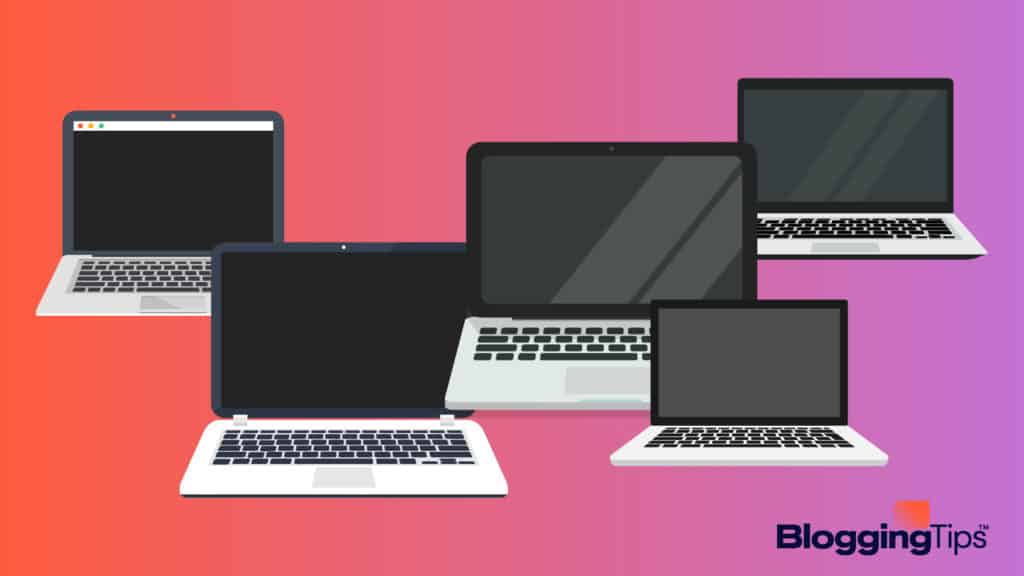 vector graphic showing the best laptop for blogging