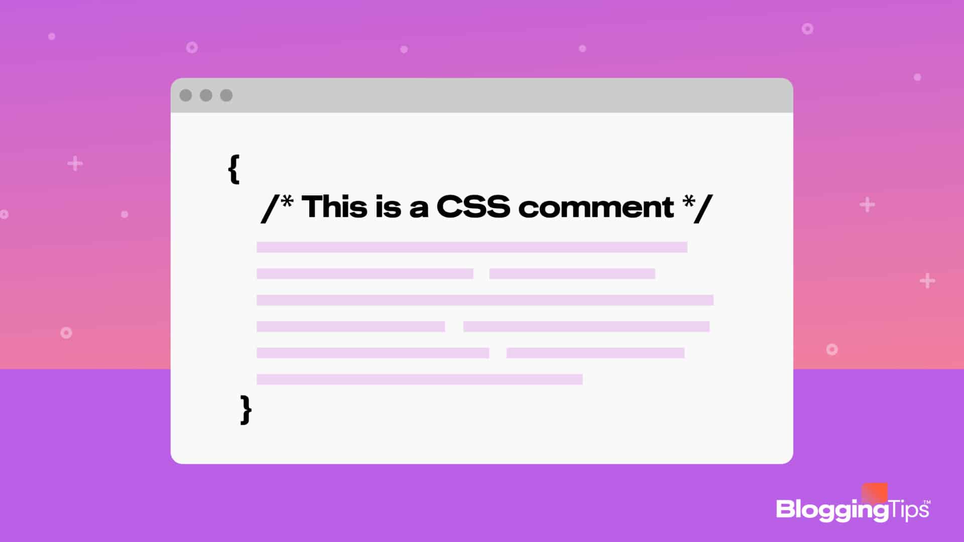 vector graphic showing an illustration of a css comment screen - code on a computer screen