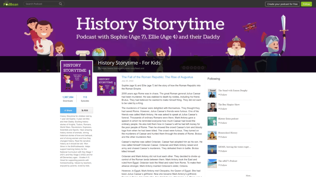 historystorytime homepage screenshot 1