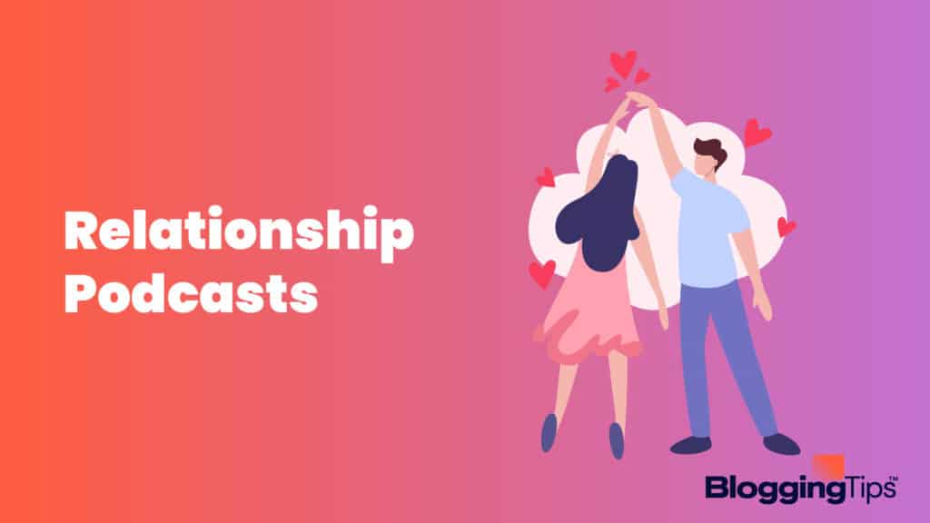 vector graphic showing an illustration of two people who are holding hands to illustrate the best relationship podcasts