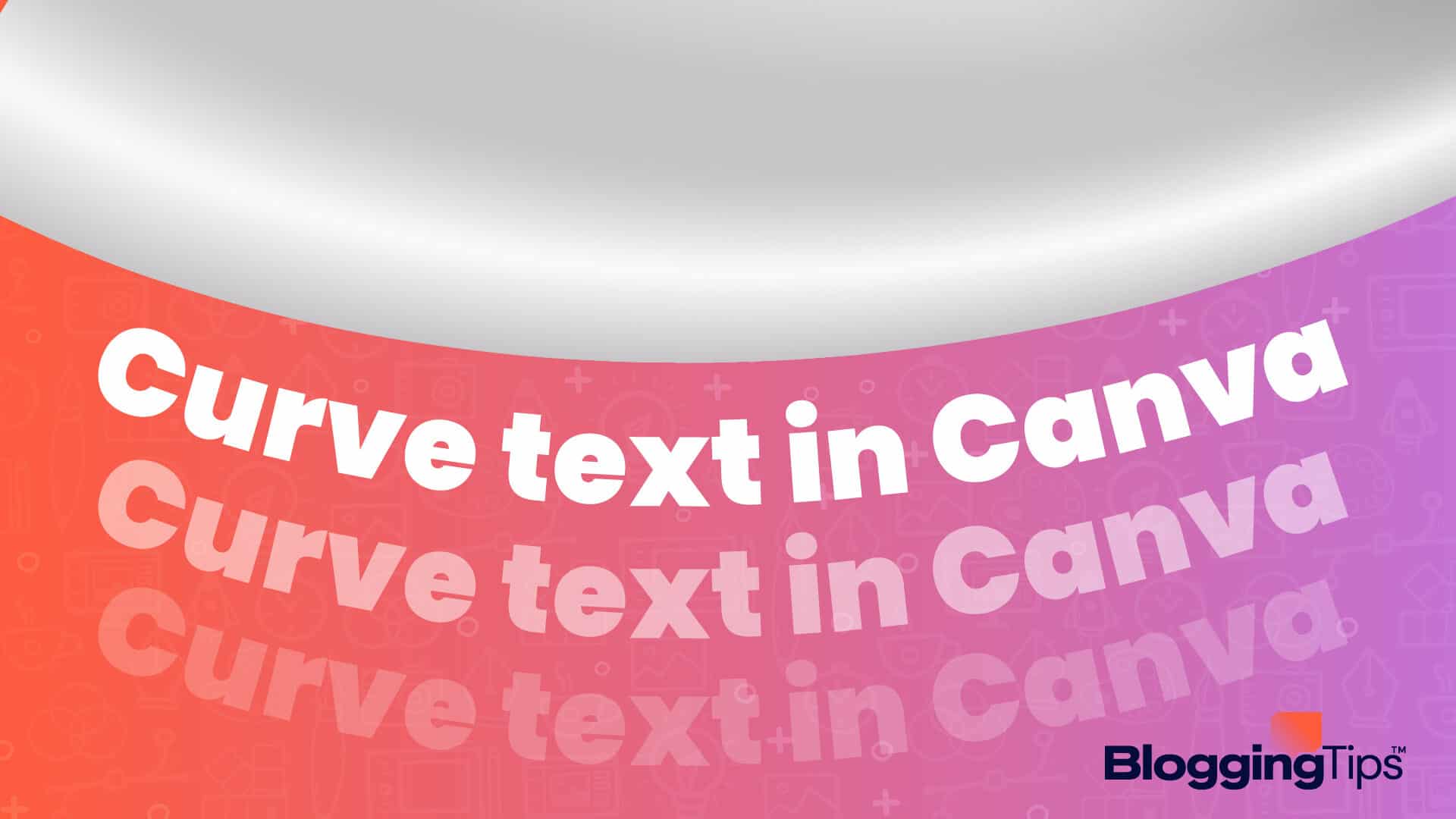 vector graphic showing an illustration of how to curve text in canva