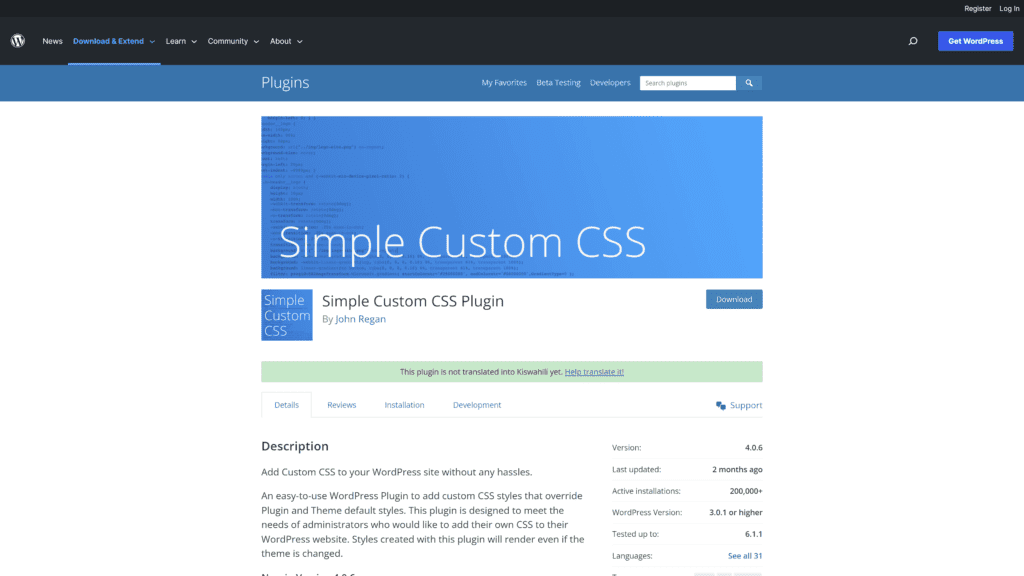 simple custom css homepage screenshot 1