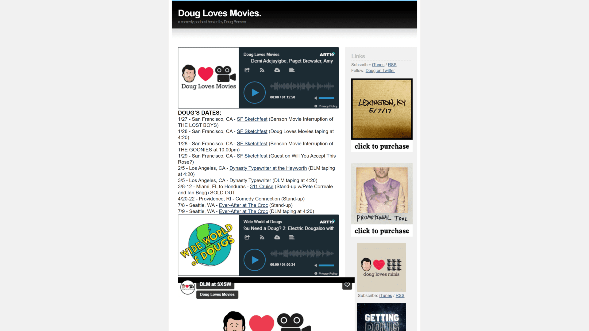 screenshot o the doug loves movies homepage