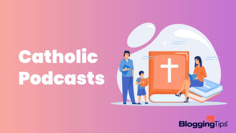 vector graphic showing an illustration of catholic podcasts