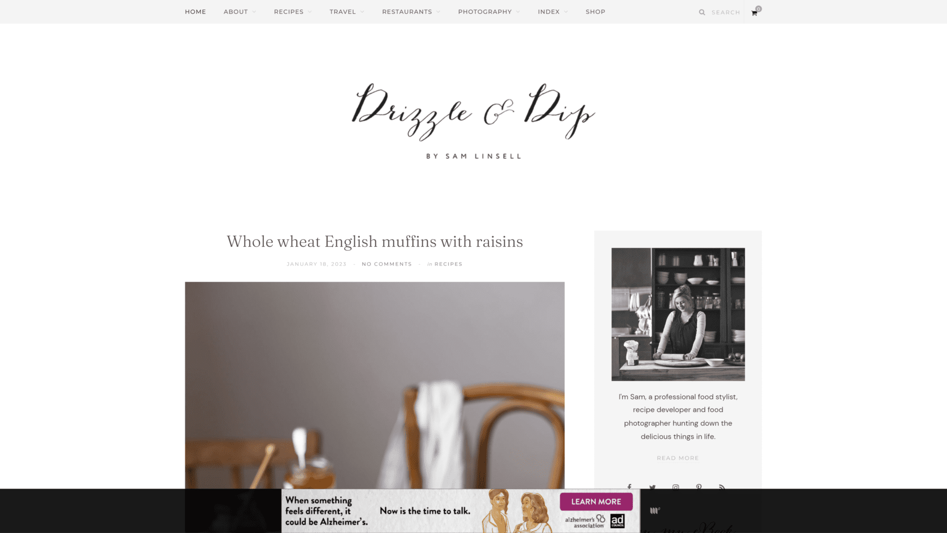 A screenshot of the drizzle and dip homepage