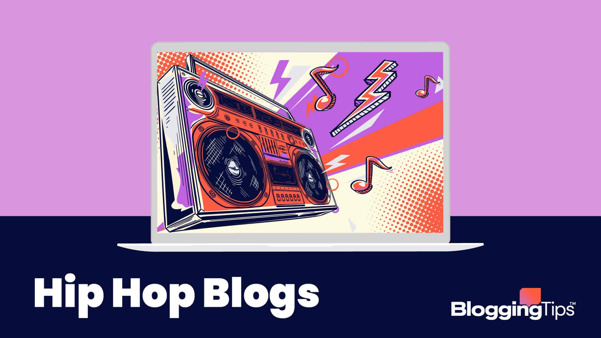 vector graphic showing an illustration of hip hop music with the big block text 