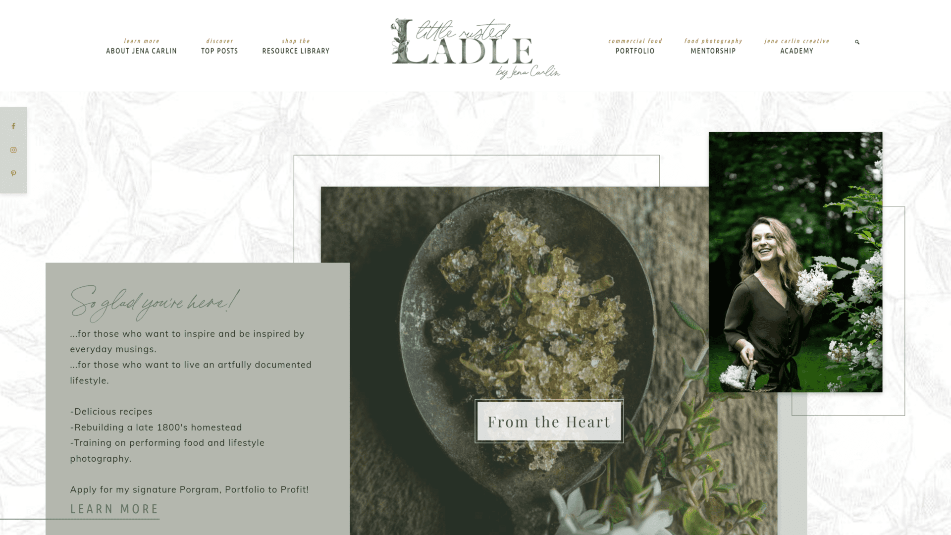 A screenshot of the little rusted ladle homepage