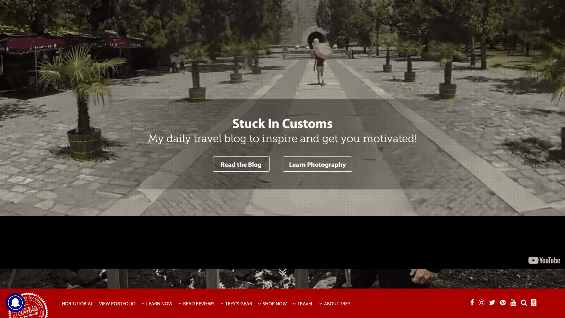 A screenshot of the stuck in custom homepage