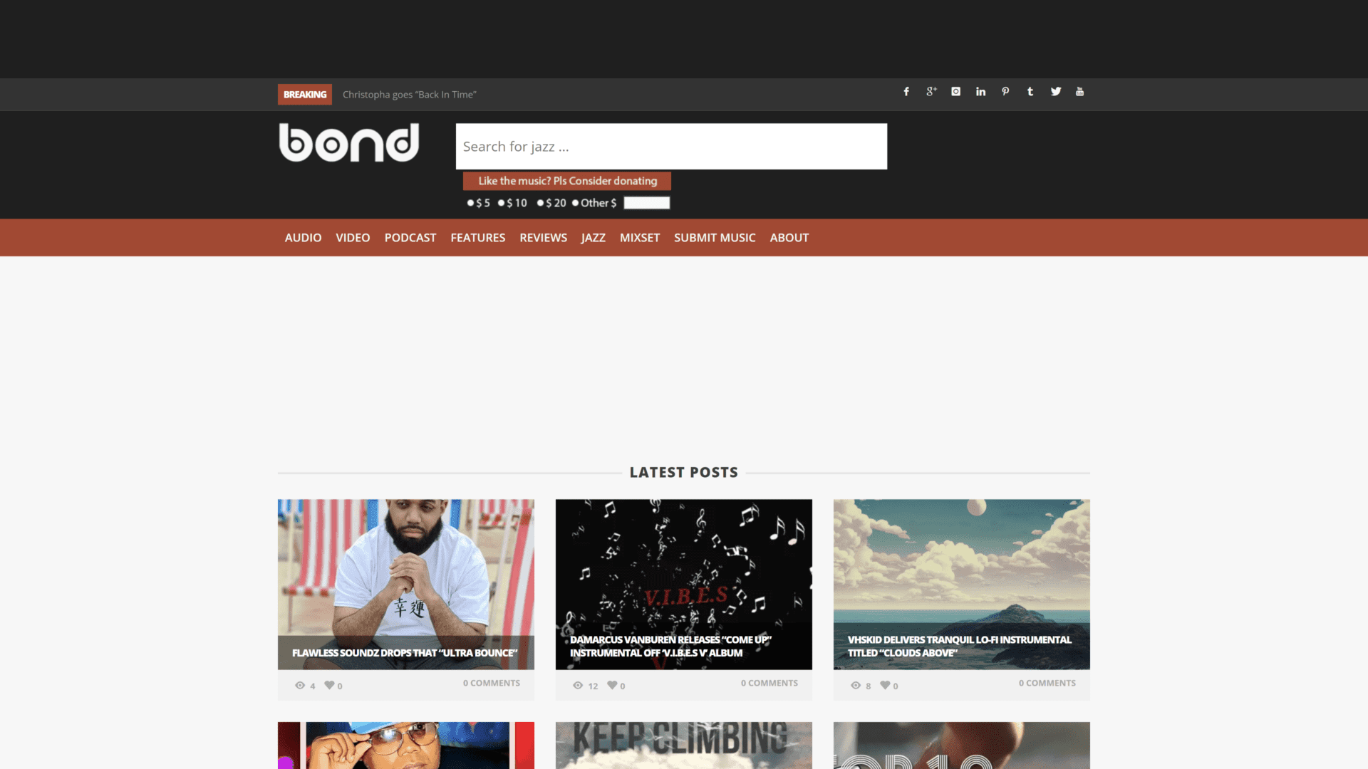 screenshot of the word is bond homepage