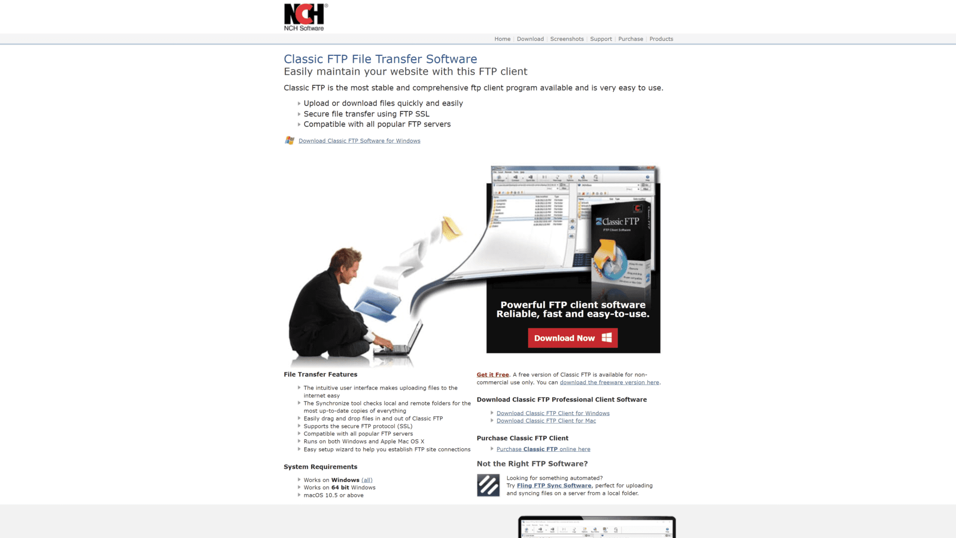 Classic FTP homepage screenshot 1