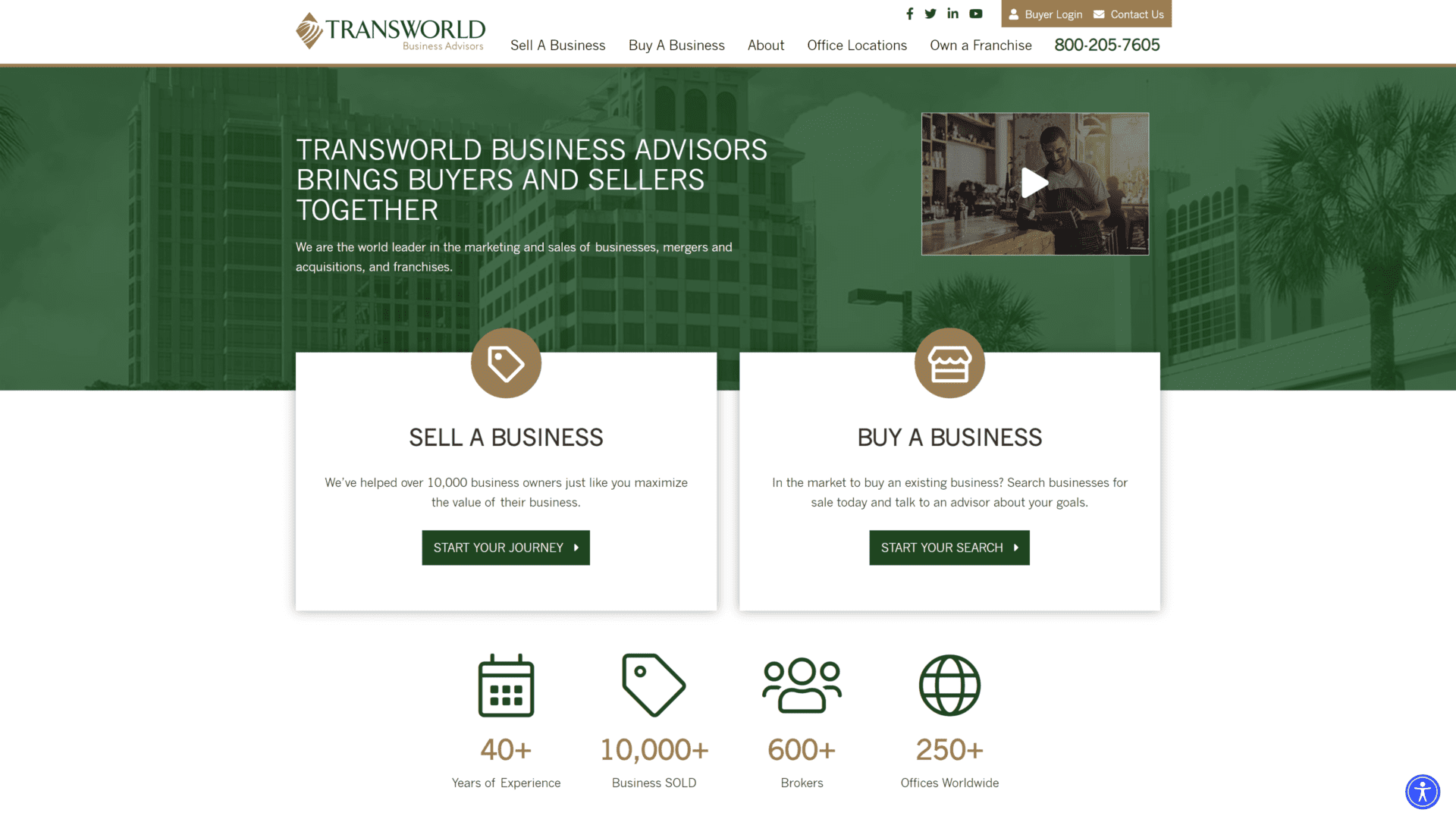 Transworld business advisors homepage screenshot 1