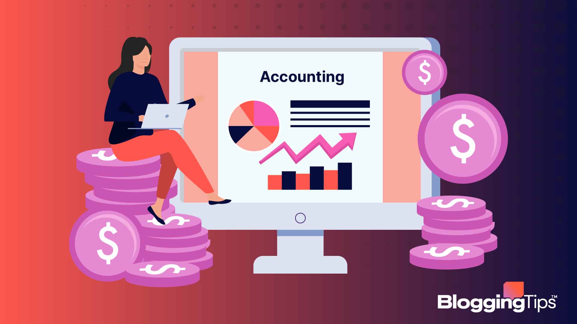 vector graphic showing an illustration of the accounting software