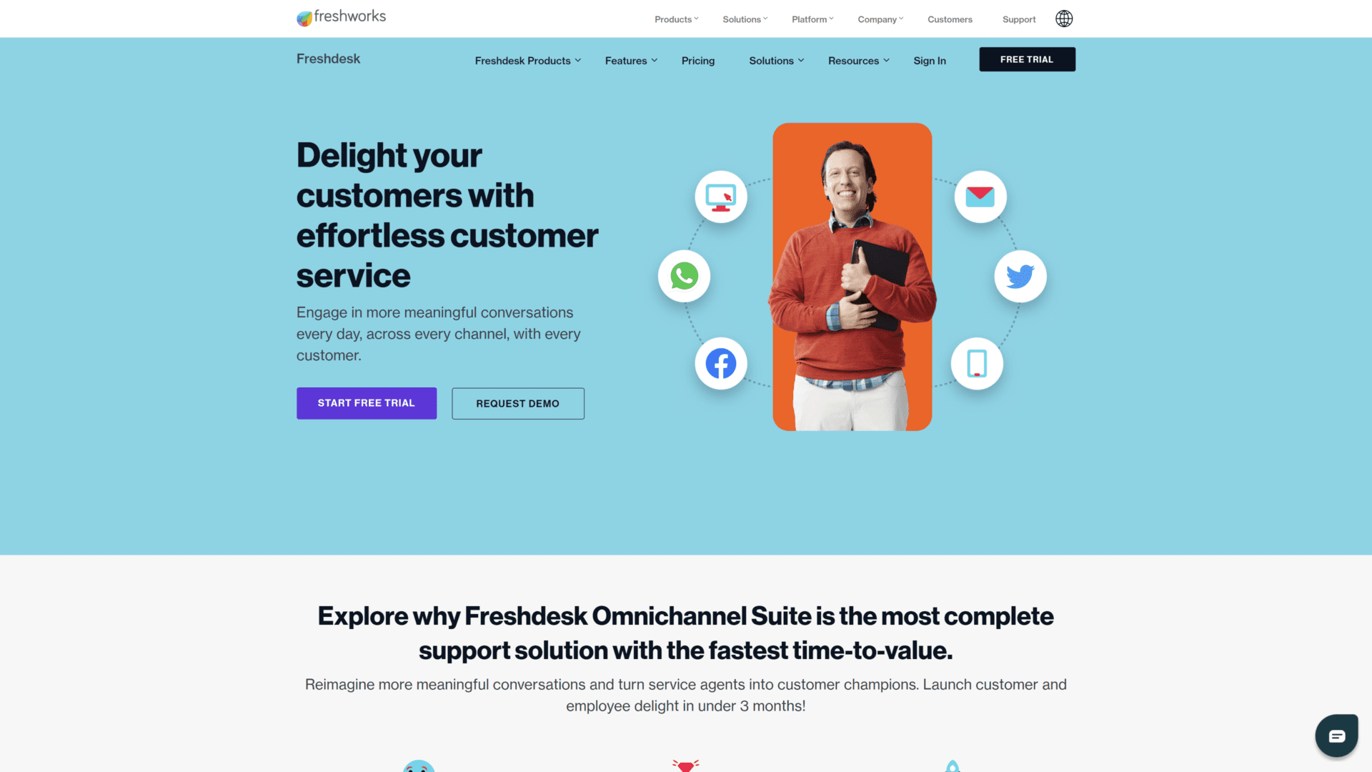 freshdesk homepage screenshot 1