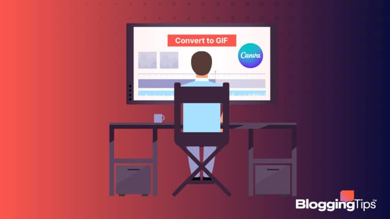 vector graphic showing an illustration of person learning how to make a gif in canva