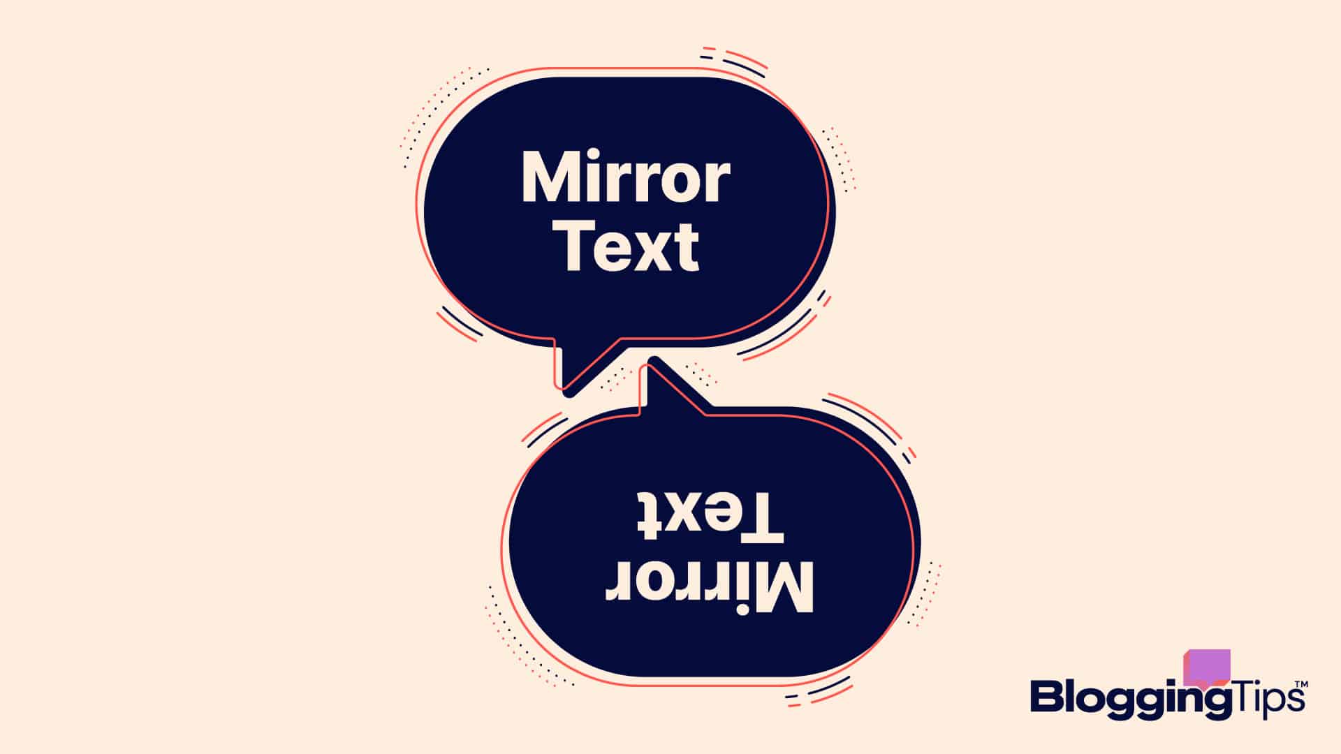 vector graphic showing an illustration of how to mirror text in canva