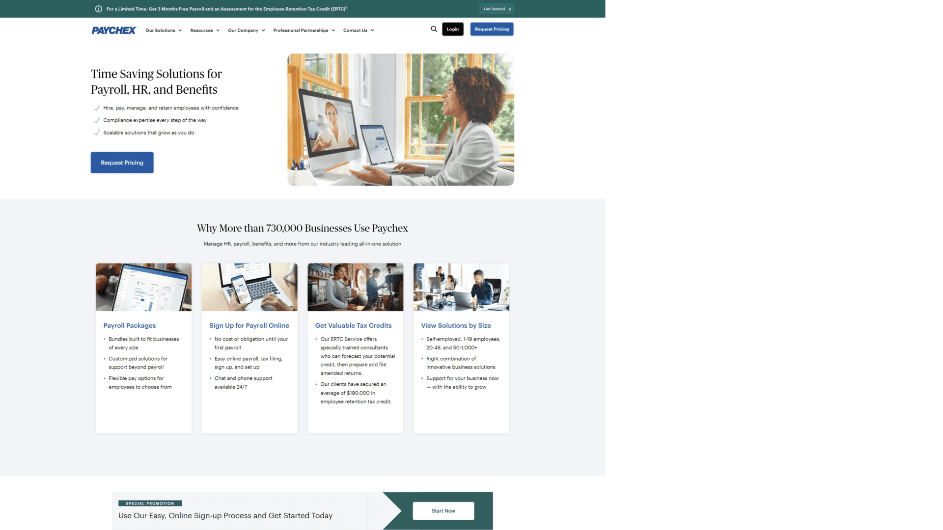 paychex homepage screenshot 1